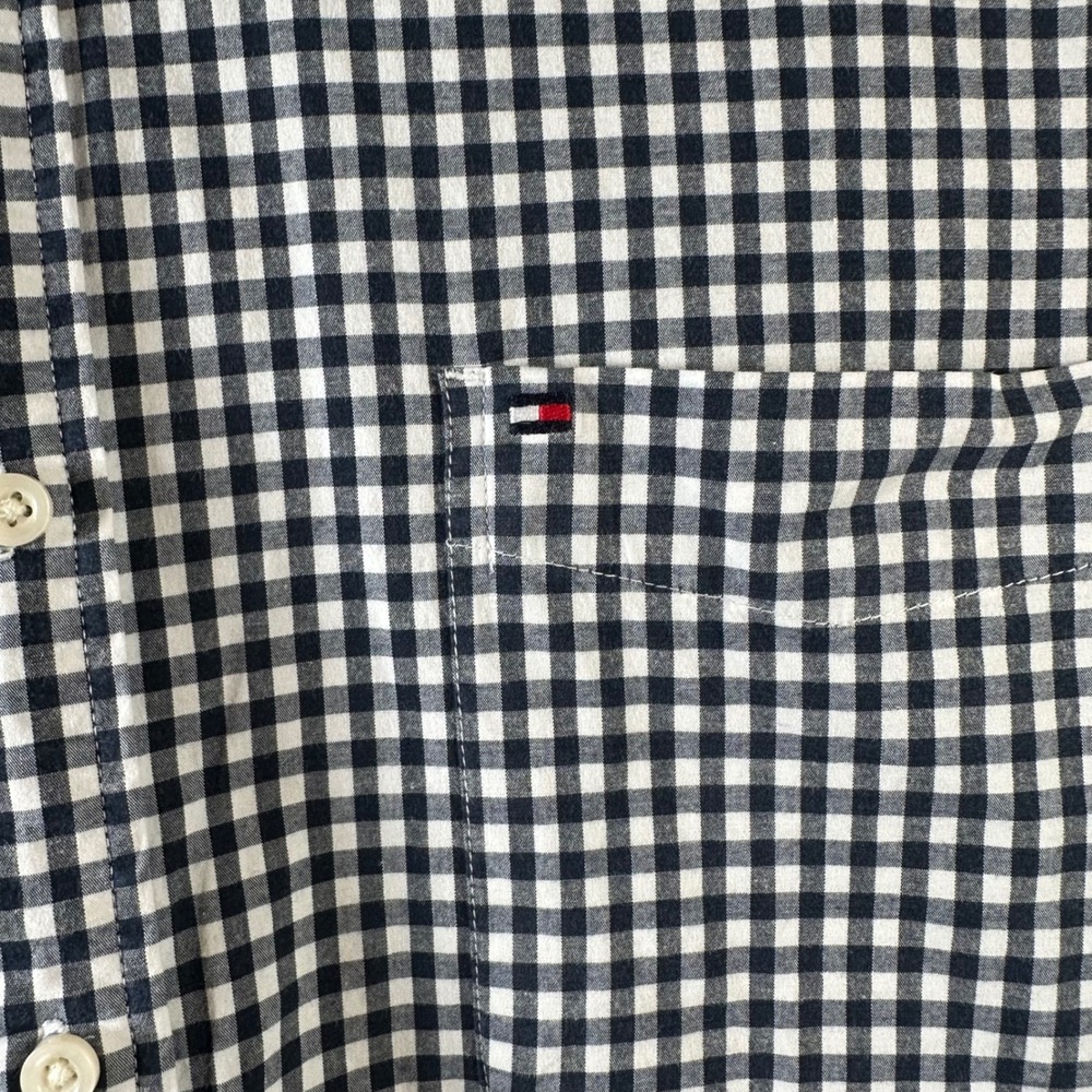 Tommy Hilfiger XXL Blue Gingham Check Classic Fit Button Down‎ Shirt - Picture 2 of 9